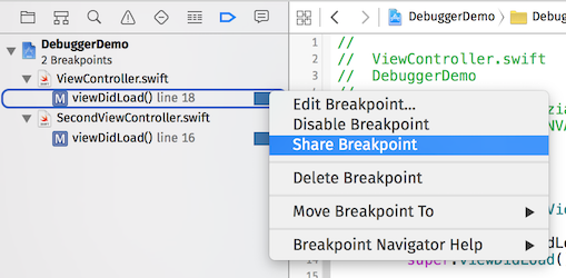 Share breakpoint