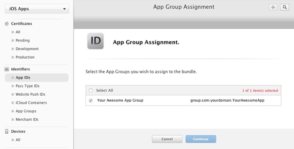 App Group Id